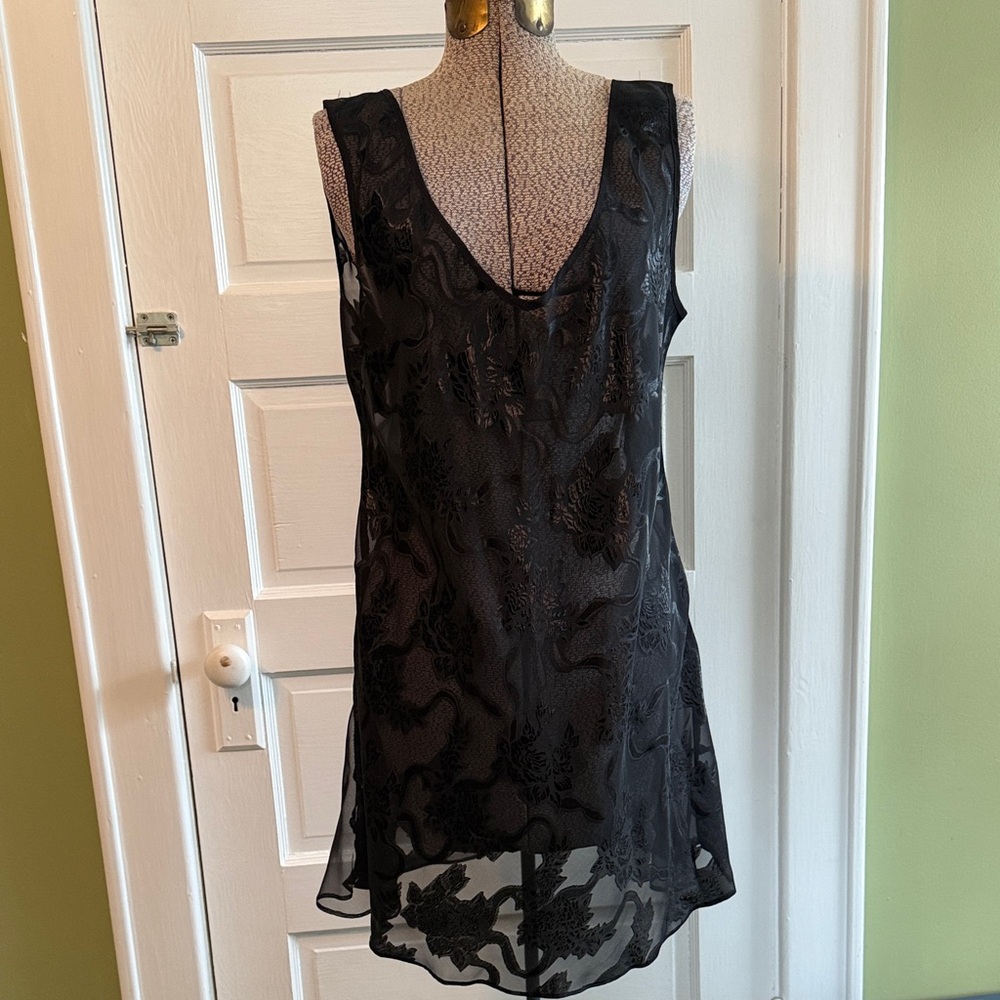 Victoria's Secret Black Sheer Lace Lingerie Slip L